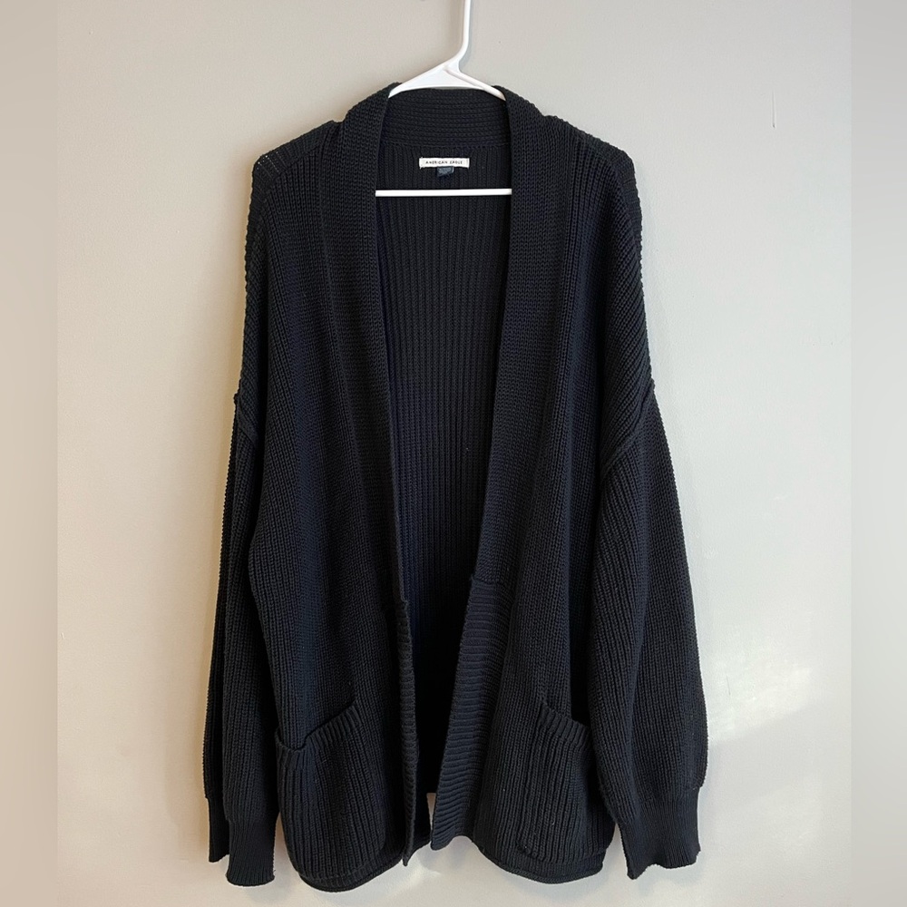 AE Open Front Shaker-Stitch Cardigan